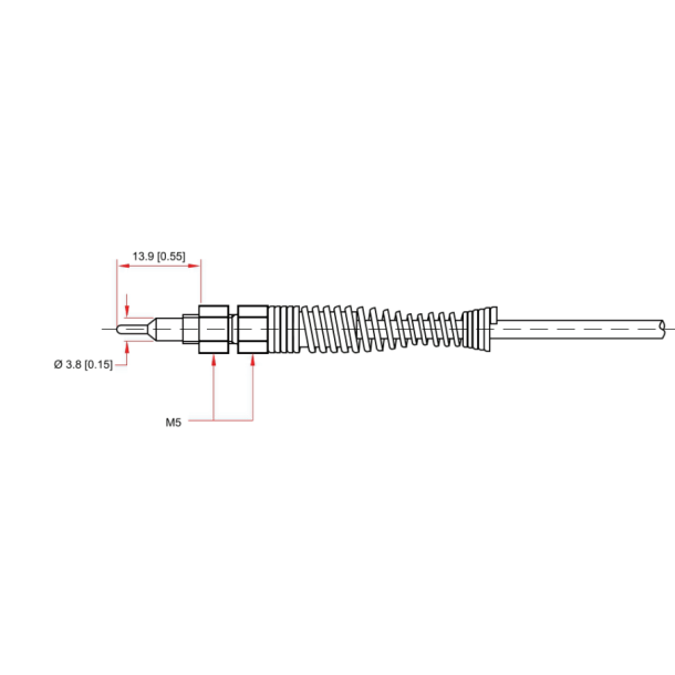 EGT 5 mm TC temperatur sensor 30 cm kabel