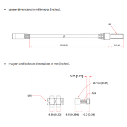 Hastighed sensor 150 cm metal stik
