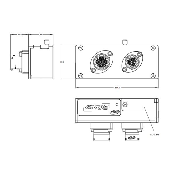 EVO5 datalogger, inkl GPS og 37 pin ledningsnet